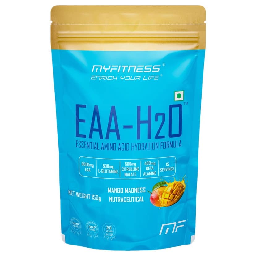 Myfitness EAA Supplement For Men & Women | EAA H2O 150g | 6000mg Essential Amino Acids | Added Glutamine | Citrulline Malate | Beta Alanine | Taurine | Electrolyte Blend |