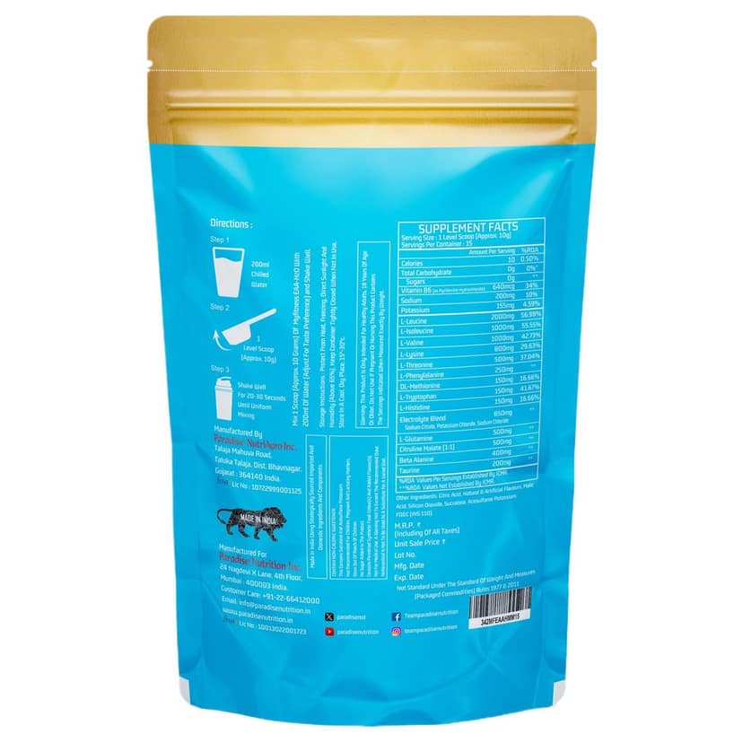 Myfitness EAA Supplement For Men & Women | EAA H2O 150g | 6000mg Essential Amino Acids | Added Glutamine | Citrulline Malate | Beta Alanine | Taurine | Electrolyte Blend | view 2