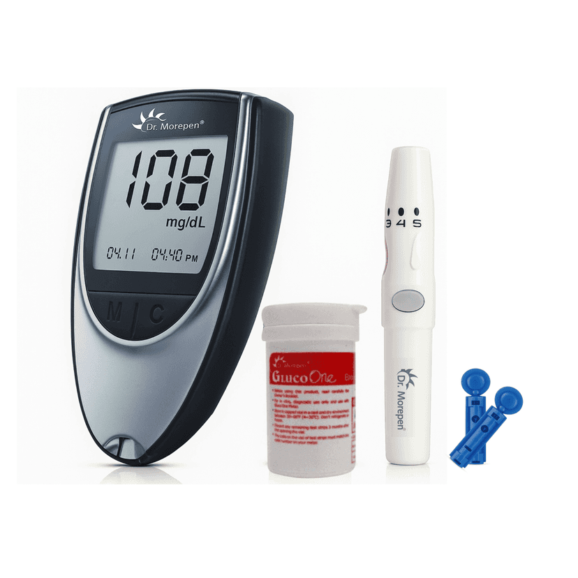 Dr. Morepen BG-03 Gluco One Glucometer Combo - (Glucometer, Lancing Device, 10 Lancet) and strips view 2