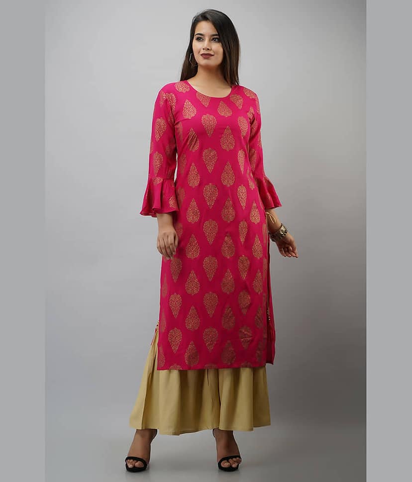 MAUKA - Red Straight Rayon Women's Stitched Salwar Suit ( Pack of 1 )