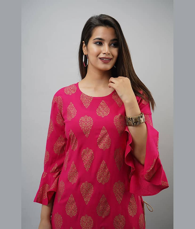MAUKA - Red Straight Rayon Women's Stitched Salwar Suit ( Pack of 1 ) view 2