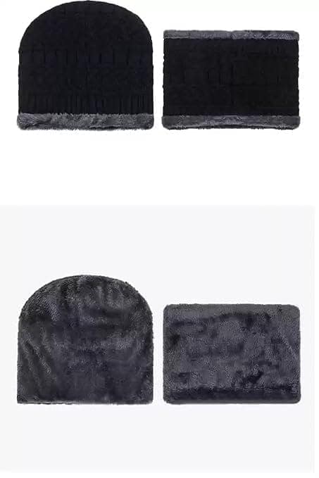 Winter Cap & Muffler for Men & Women| Beanie Cap - 1 Set| view 3