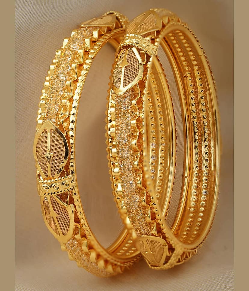 Sukkhi Gold Bangle Set ( Pack of 2 ) view 2