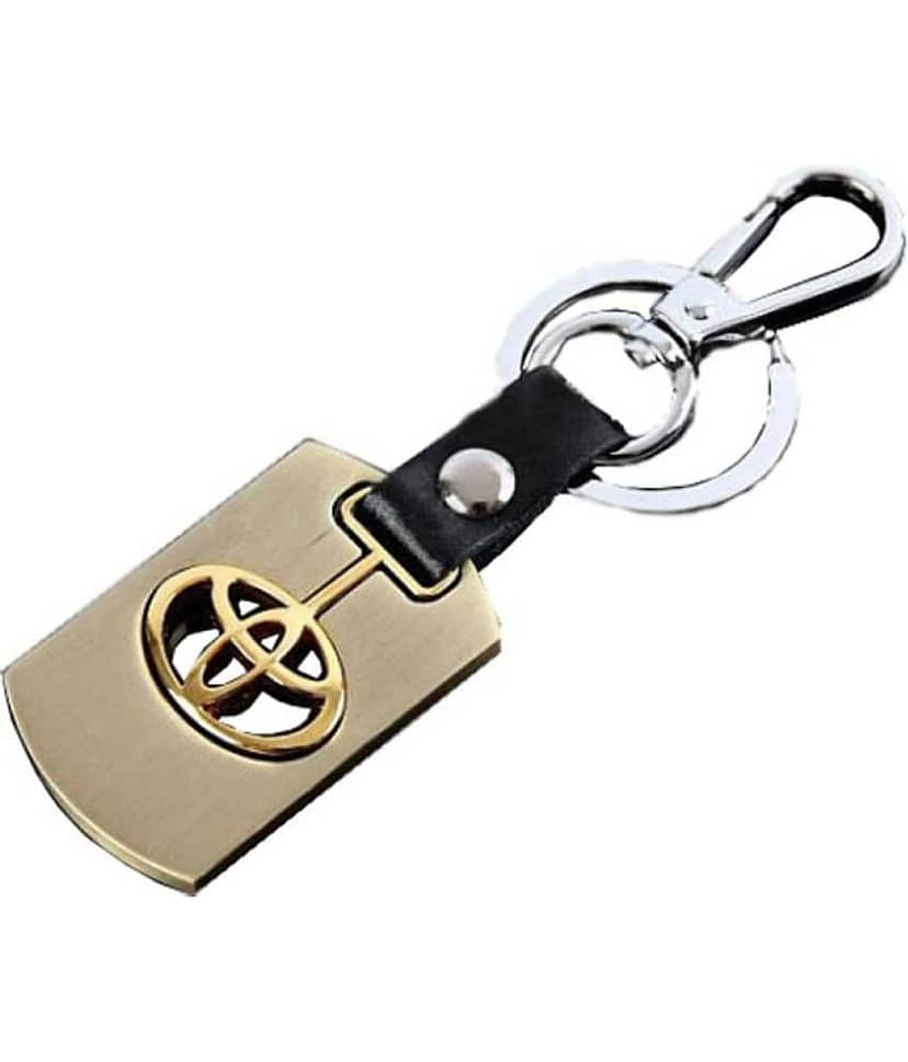 Americ Style Toyota Golden Metal Swinging Logo Locking Locking Key Chain (Gold)