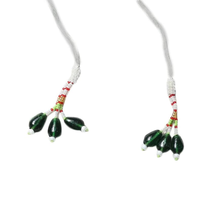 Garvi Gurjari (A Gujarat Govt Enterprise) White Beaded Choker Necklace Set for Women view 4