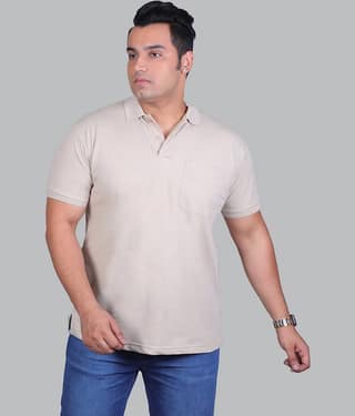 Xmex Pack of 1 Cotton Blend Regular Fit Solid Half Sleeves Men's Polo T Shirt ( Mustard )