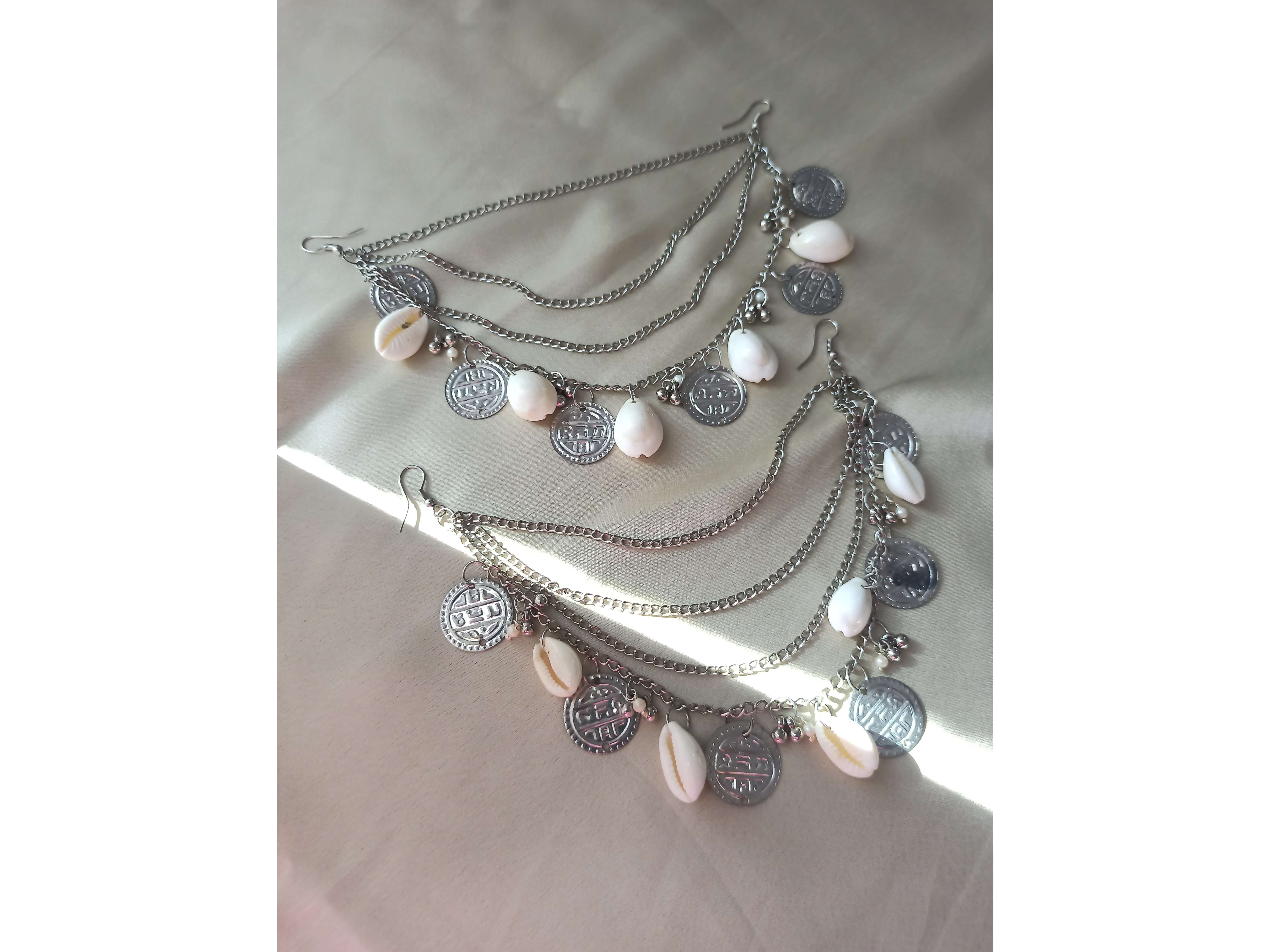 Ishkaara Boho Oxidized Kaanchain Earrings