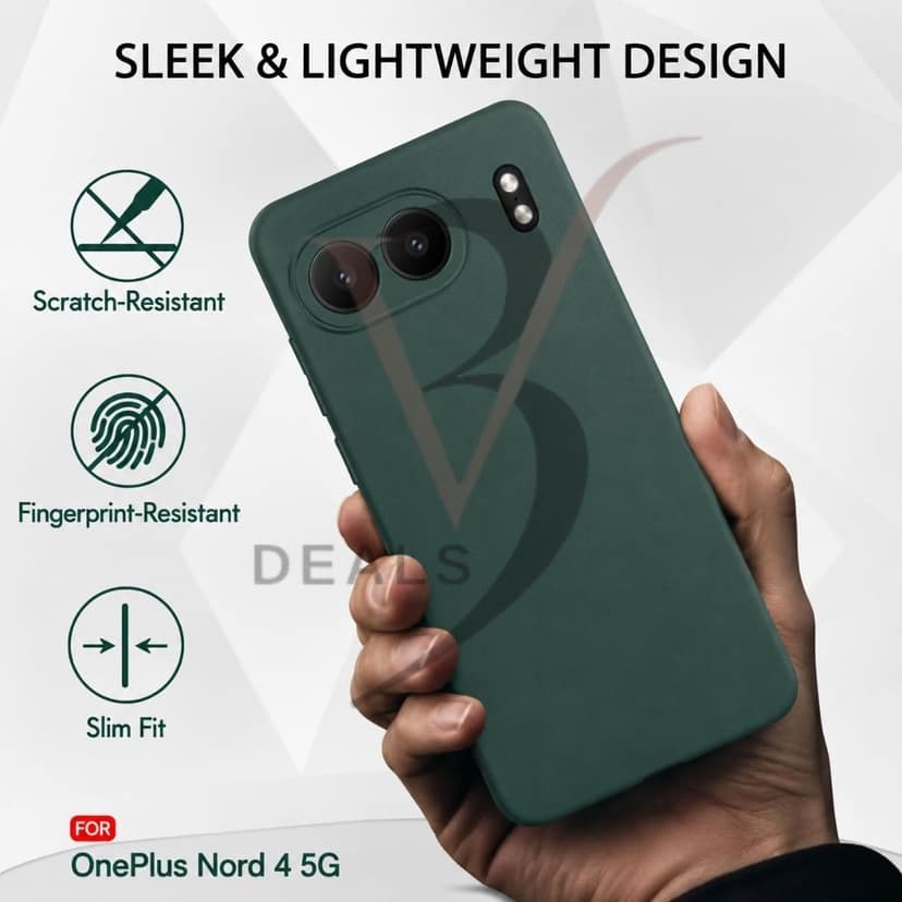 V3Deals Compatible OnePlus Nord 4 5G Matte Silicone Back Cover Matte silicone back cover with raised camera & screen edges for enhanced protection against drops, scratches and dust. view 3