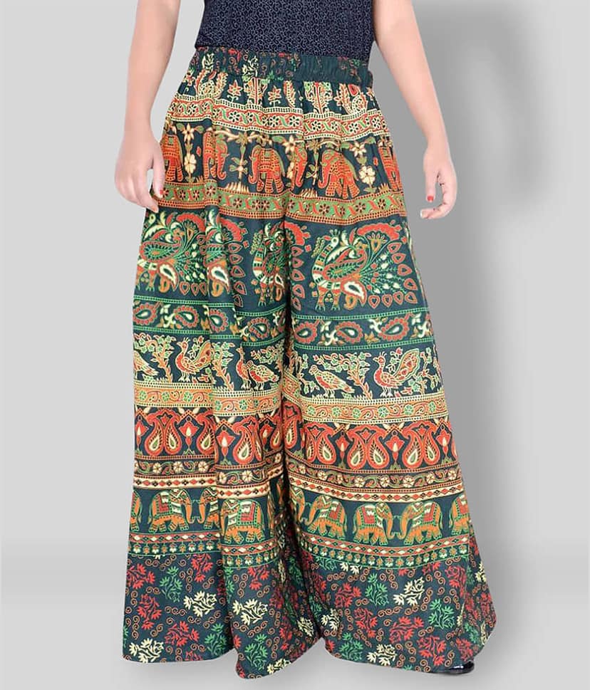 Sttoffa - Multicolor Cotton Flared Women's Palazzos ( Pack of 1 )