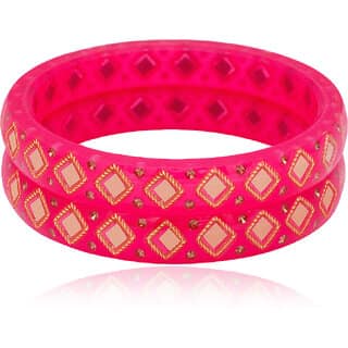 LUV FASHION Turquoise plastic Designer Bangles view 2
