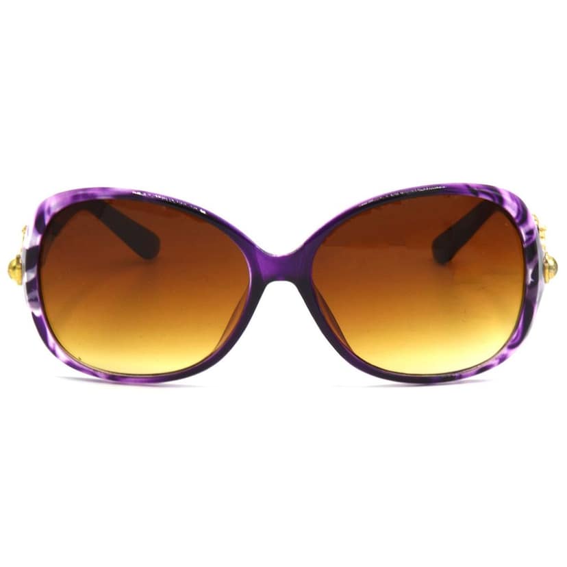 Hrinkar Brown Over-sized Stylish Goggles Violet Frame Sunglasses for Women - HRS306-PRPL-BWN view 2