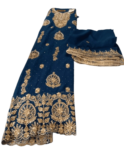 Georgette embroidered work Anarkali suit with heavy Work dupatta view 2