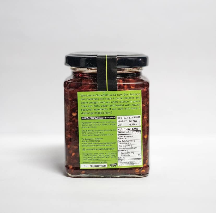 Supernatural Society - Momo Chilli 250gm | Marinate, Dip, Spread, and Stir-Fry with this Spicy and Tangy Red Chili Garlic Sauce | Ready to Eat (Pack Of 1, 250gm) view 4