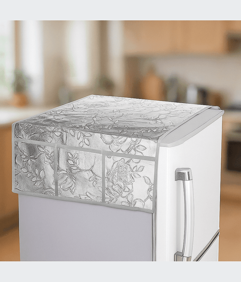 Revexo PVC Floral Fridge Mat & Cover ( 42 30 ) Pack of 5 - Multicolor view 2