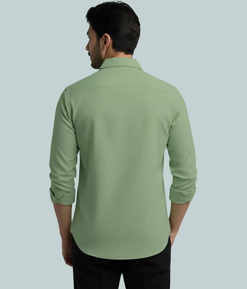 BHUVIKOO Cotton Blend Plain Shirt Style Kurta For Men ( Grey ) view 2