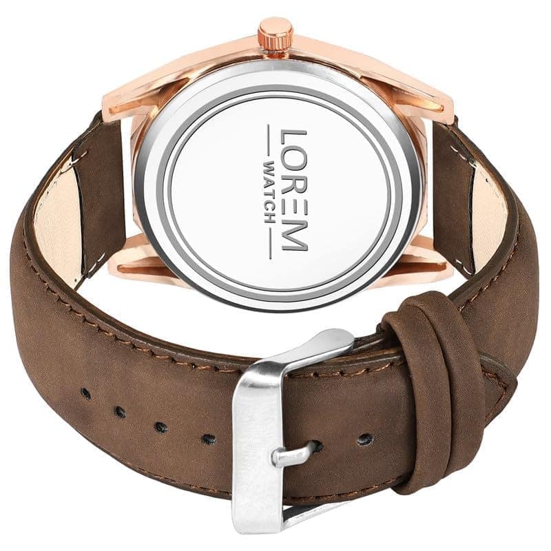 LOREM Brown 3D Embossed Dial Analog Watch for Men LR83-UF view 3