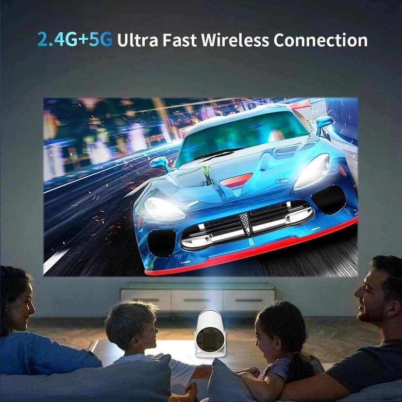Smart Projector for Home Native 720p HD Resolution rotabable Design Android 11 with Built-in Apps (Netflix, Prime, YouTube) WiFi, 120''Max Display view 5