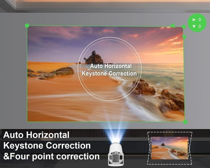 Smart Projector for Home Native 720p HD Resolution rotabable Design Android 11 with Built-in Apps (Netflix, Prime, YouTube) WiFi, 120''Max Display view 8