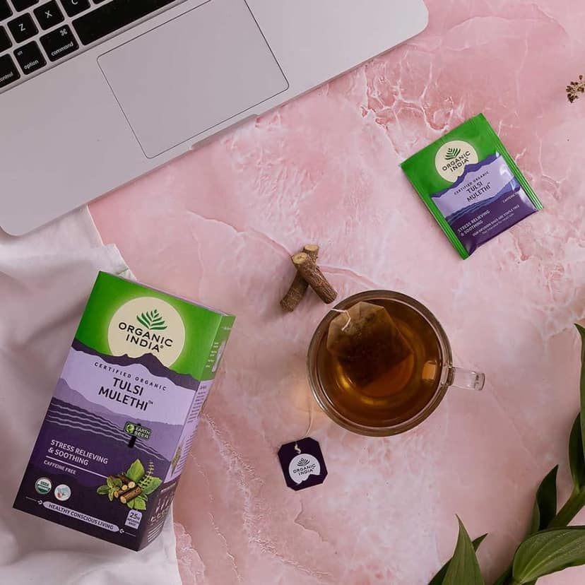 Organic India Tulsi Mulethi, 25 Tea Bags Flavour : Tulsi and Mulethi view 4