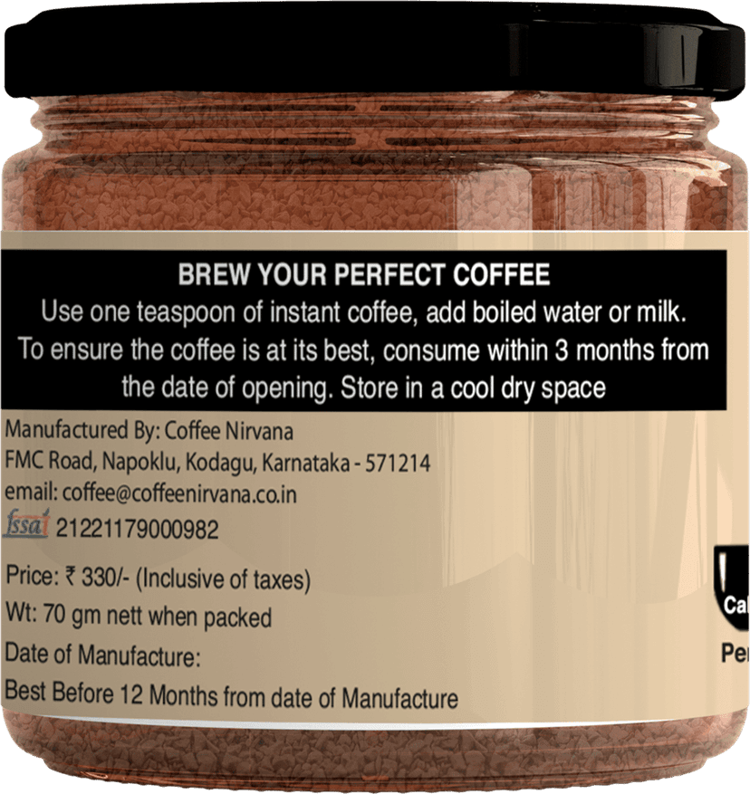 Coffee Nirvana Instant Coffee, Freeze Dried, Hazelnut Flavour, 70 g view 3