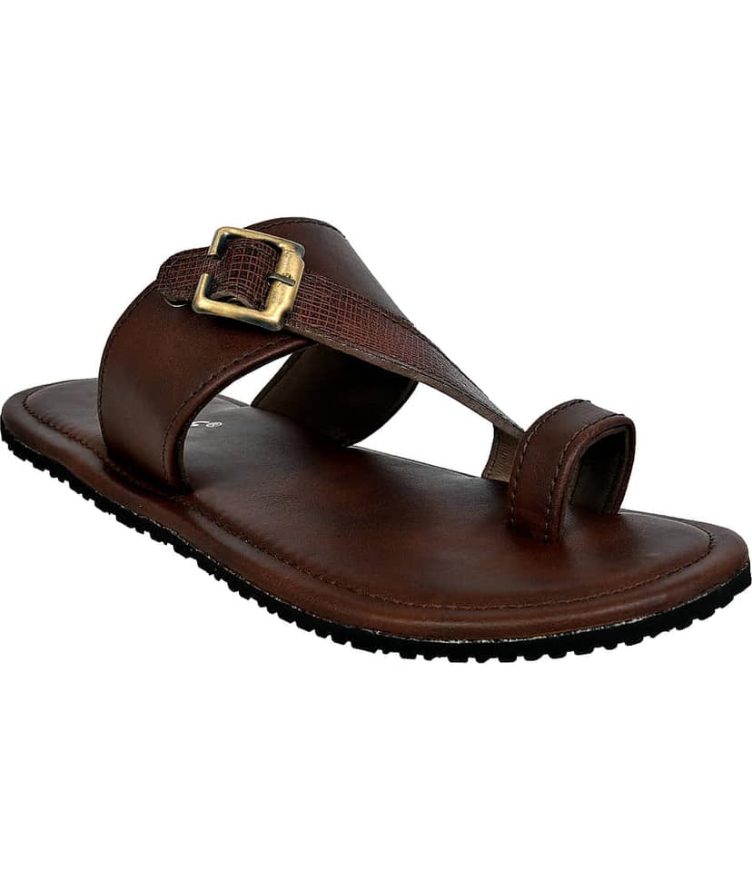 Chappal Wala Black Men's Leather Slipper