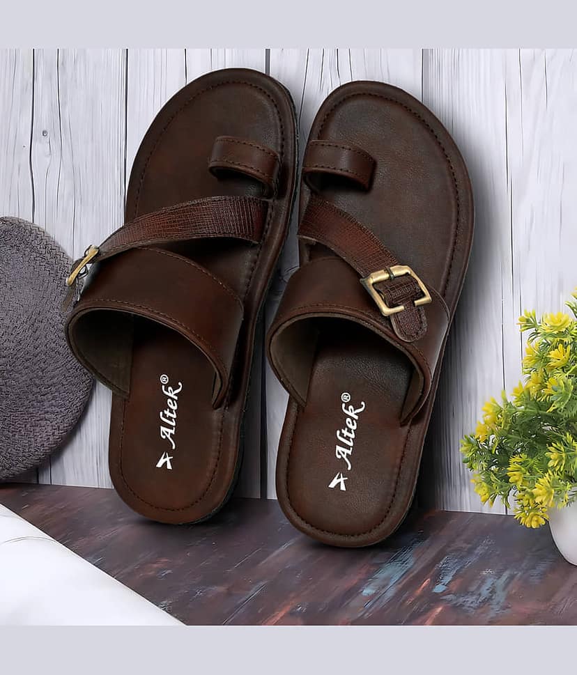 Chappal Wala Black Men's Leather Slipper view 2
