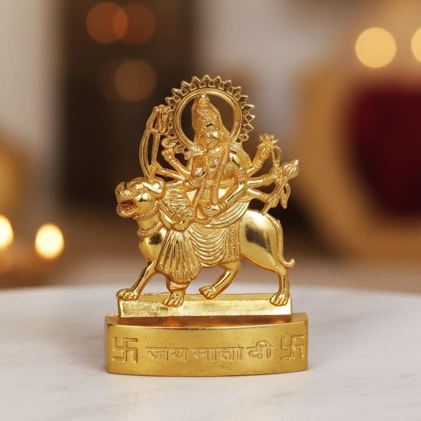 Aluminium Durga Mata Idol Statue for Religious Home Decor & Gift, Height : 4.2 Inch (ASMAS193 C)