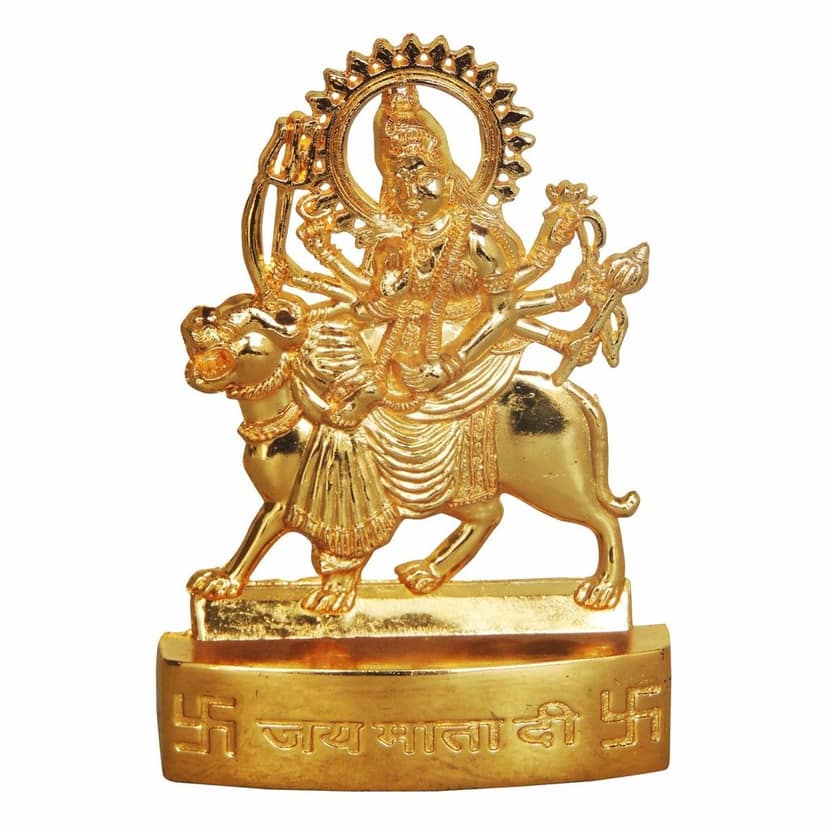 Aluminium Durga Mata Idol Statue for Religious Home Decor & Gift, Height : 4.2 Inch (ASMAS193 C) view 2