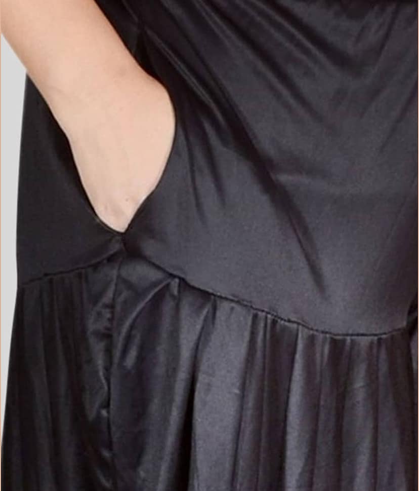 PURSA - Black Satin Flared Women's Palazzos ( Pack of 1 ) view 2