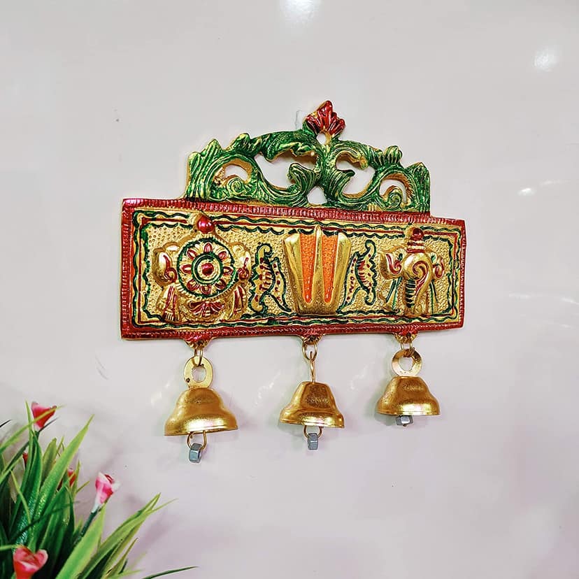 DreamKraft Tirupati Door Hanging Shankh Chakra Namah Latkan Meenkari Decorative for Home view 2