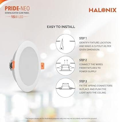 15W 6500K Pride recessed led downlighter | Cut Out- 5.15 inch, Dia- 6.2 inch | Led Ceiling Light for Home, Shop and Office |Pack of 2 view 2