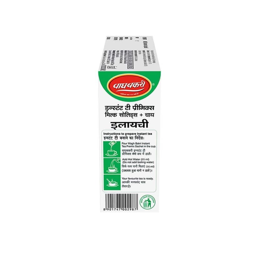 Wagh Bakri Elaichi Instant Tea Premix-No Added Sugar-10 Sachets, 80 Grams, Black Tea Pack of 4 view 2