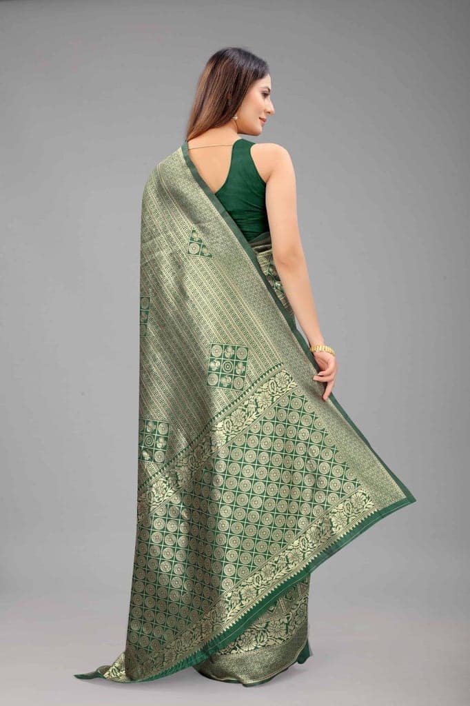 Women's Banarasi Art Silk Saree With Unstiched Blouse Piece view 2