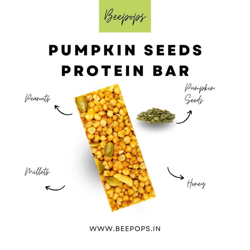 BeePops Assorted Millet Protein Bars – 6 Bar Family Pack (5 Variants|30g Per Bar) view 8