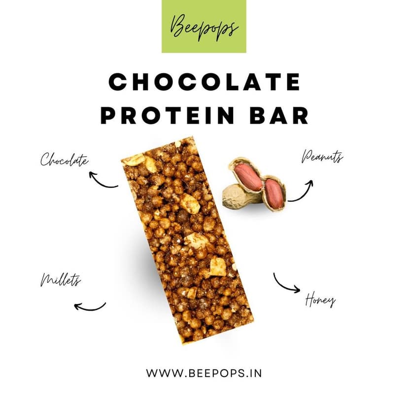BeePops Assorted Millet Protein Bars – 6 Bar Family Pack (5 Variants|30g Per Bar) view 9