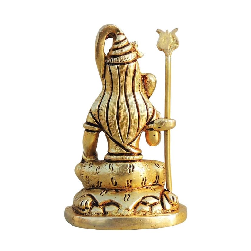 Brass Shiv Ji Idol - Handcrafted Showpiece, Height : 4 Inch (BSMAS1710 F) view 3
