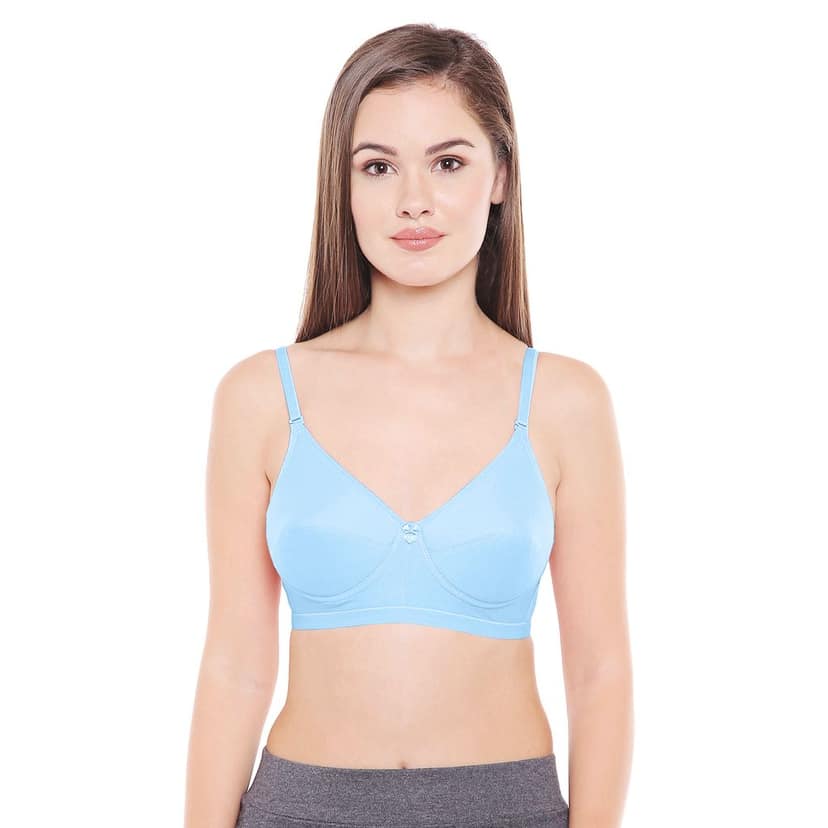 Bodycare Women Cotton Full Coverage Lightly Padded Regular Bra 1574-Sky