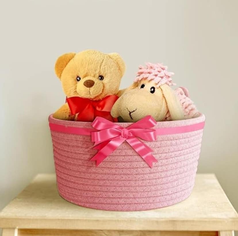 Generic Cotton Pack Of_1 Plain Cat Basket 9x5 Inch (Pink)-PID66455 view 2