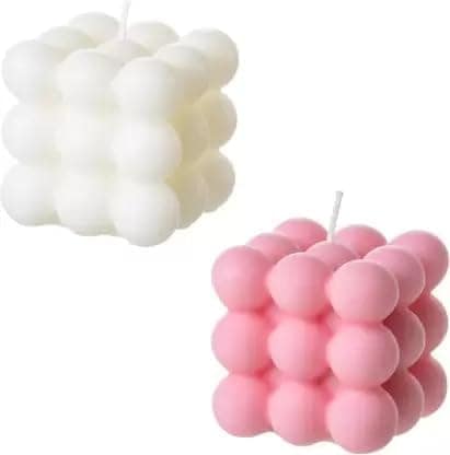 SS Enterprise Organic Soy Wax Bubble Candle for Home Decor | Scented Aromatic Fragrance Candles | Smoke-Free Pillar Candle
