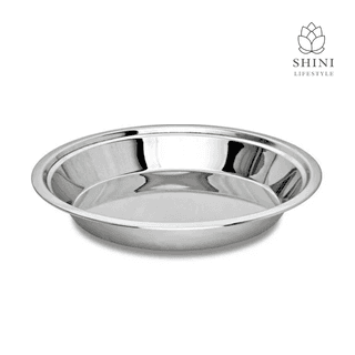 SHINI LIFESTYLE Stainless Steel Atta Parat, Silver Paraat, Steel Parat for Dough, Atta Parat Steel for Kitchen (Dia -31cm, 1pc)