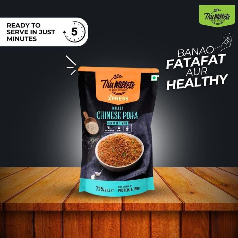 Trumillets Instant Kodo Millet Chinese Poha Powder Mix with Rice | Traditional Masalas Mix | Ready to Cook | Tasty Ready to Eat Chinese Poha | No Artificial Colors (Each 180 Gm Pack of 2) view 5