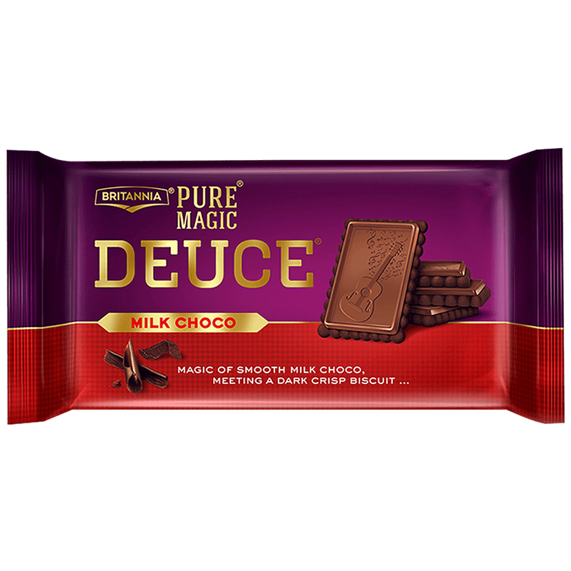Britannia Pure Magic Deuce Biscuits - Milk Choco, Rich Chocolate Taste, Indulgent Snack, 60 G view 2