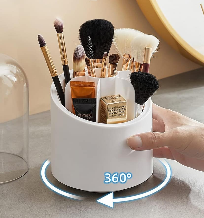 GLOWSERIE Rotatable Makeup Brush Storage Stand with Lid view 9