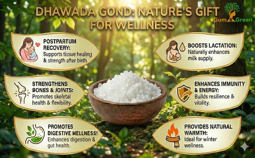 Gum & Green Dhawada Gond (Anogeissus Latifolia Gum) | Rare Ayurvedic Resin for Immunity & Recovery | 100% Pure & Edible | Ideal for Gond Laddu & Postpartum Recovery | FSSAI Certified | Since 1974 |250g view 3