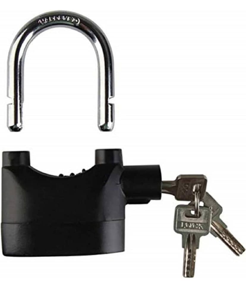 RAMDEV ENTERPRISE Alarm Lock Padlock Anti-Theft Security System Door Motor Bike 110dB with Keys Lock Safety Lock (Black).