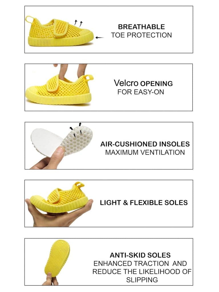 AIRY Toddlers' First Step Breathable Shoes - Yellow (Unisex) view 6