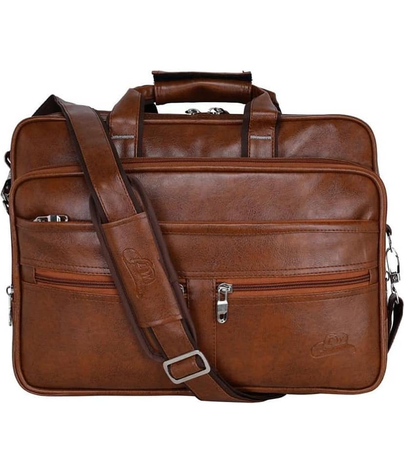 Leather World Tan P.U Office Bag view 2