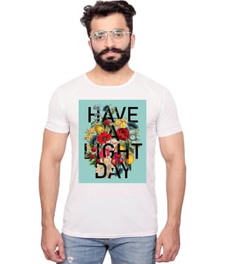 Nityanand Enterprises White Cotton Blend T-Shirt
