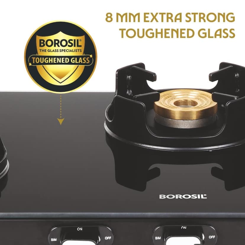 Borosil Flame Star Glass-top Gas Stove 4 Burner view 2
