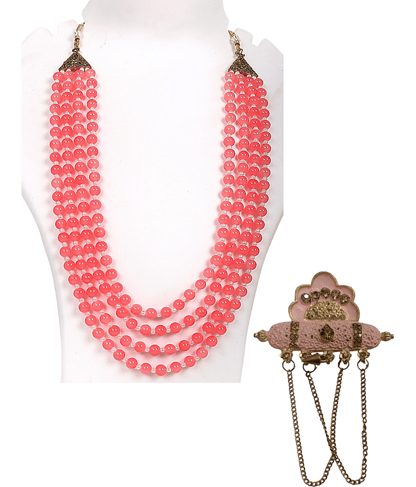 Wedding Groom Mala & Brooch Set for Men view 2